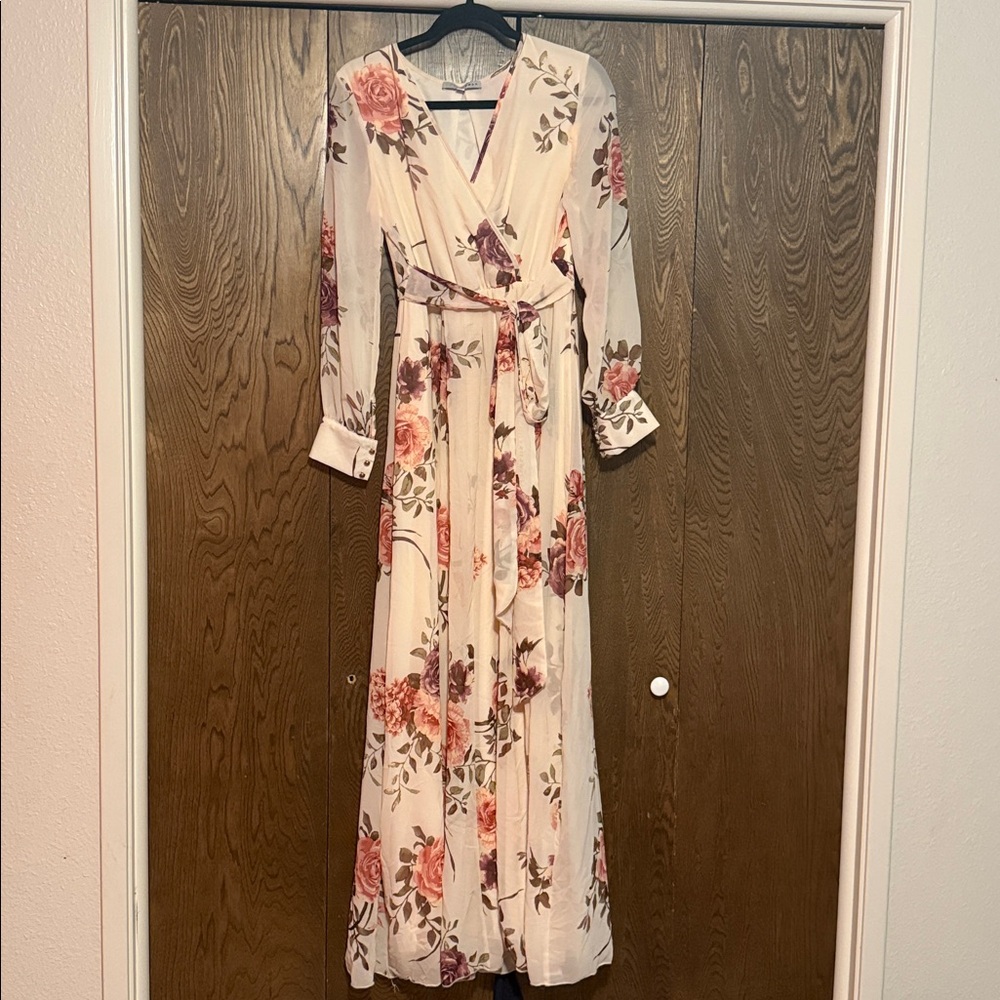 Baltic Born Cream and Pink Floral Long Sleeve Dress